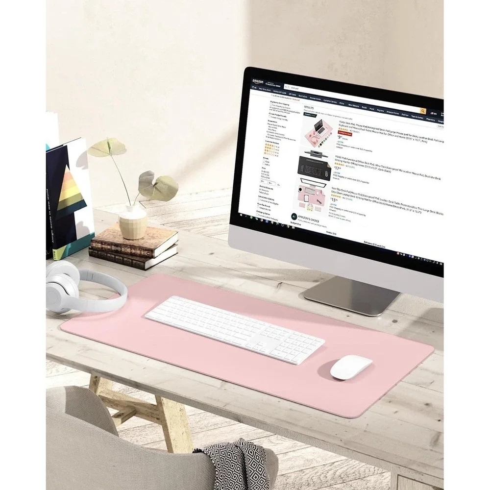 Ysagi Non-Slip Leather Desk Pad, Waterproof Laptop Computer Desk Keyboard Mat T2